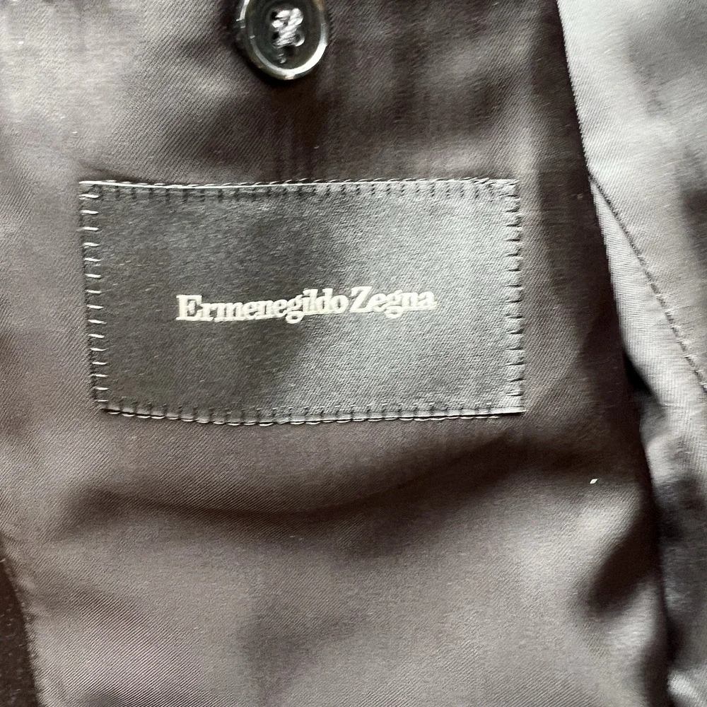 Ermenegildo Zegna Blazer 52‎ EU 44 US Black Roma Fit Italy Made Wool Sport Coat